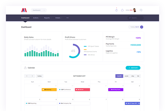 Demo 5 - Modern Dashboard